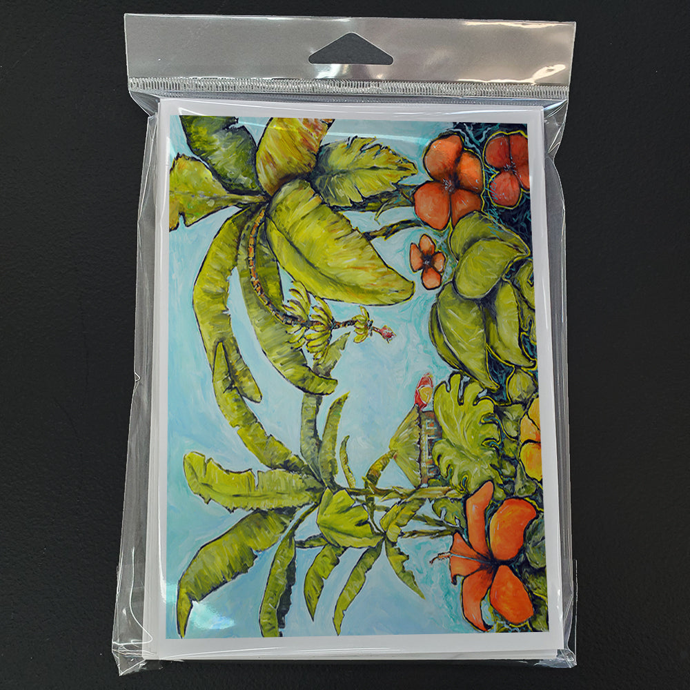 Banana Cabana Greeting Cards Pack of 8 Blank Cards with Envelopes Whimsical A7 Size 5x7