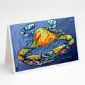 Blue Gray Kinda Day Crab Greeting Cards Pack of 8 Blank Cards with Envelopes Whimsical A7 Size 5x7