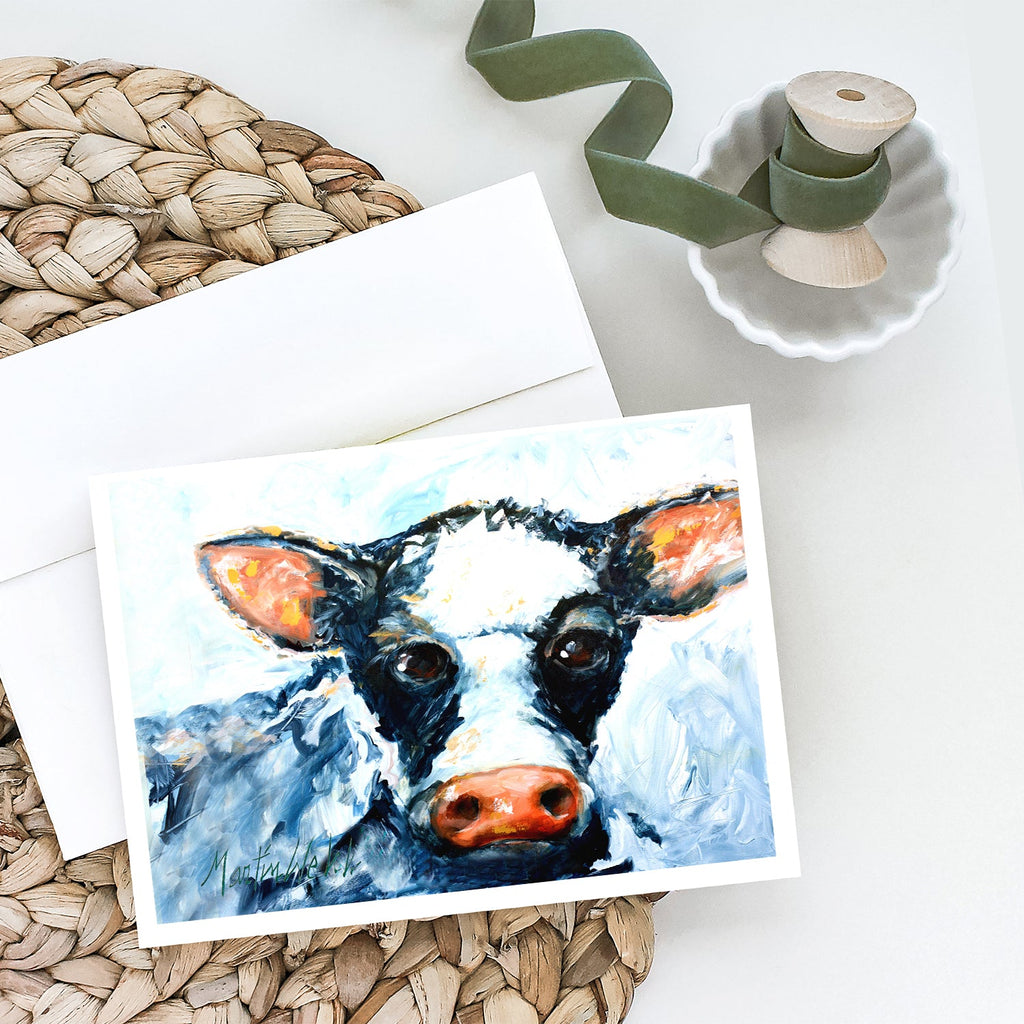 Cow Lick Black and White Cow Greeting Cards Pack of 8 Blank Cards with Envelopes Whimsical A7 Size 5x7