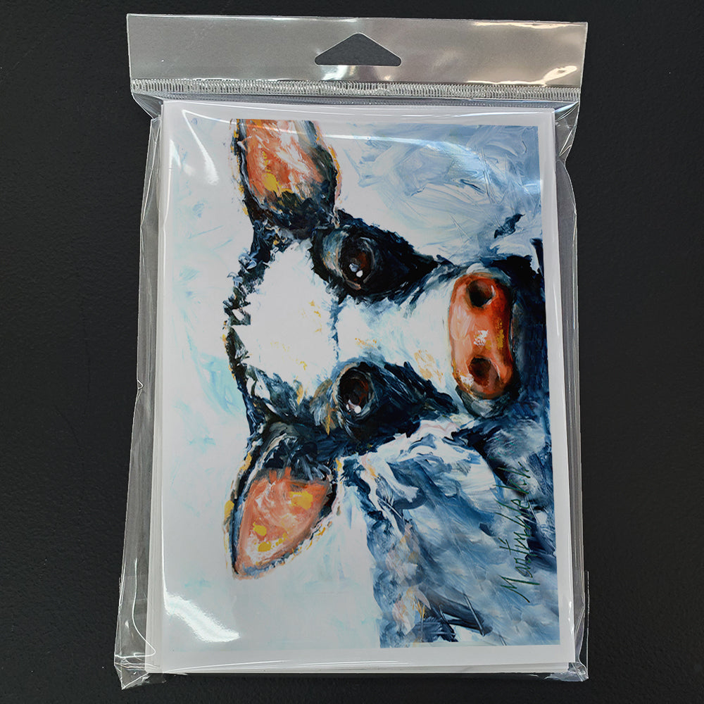 Cow Lick Black and White Cow Greeting Cards Pack of 8 Blank Cards with Envelopes Whimsical A7 Size 5x7