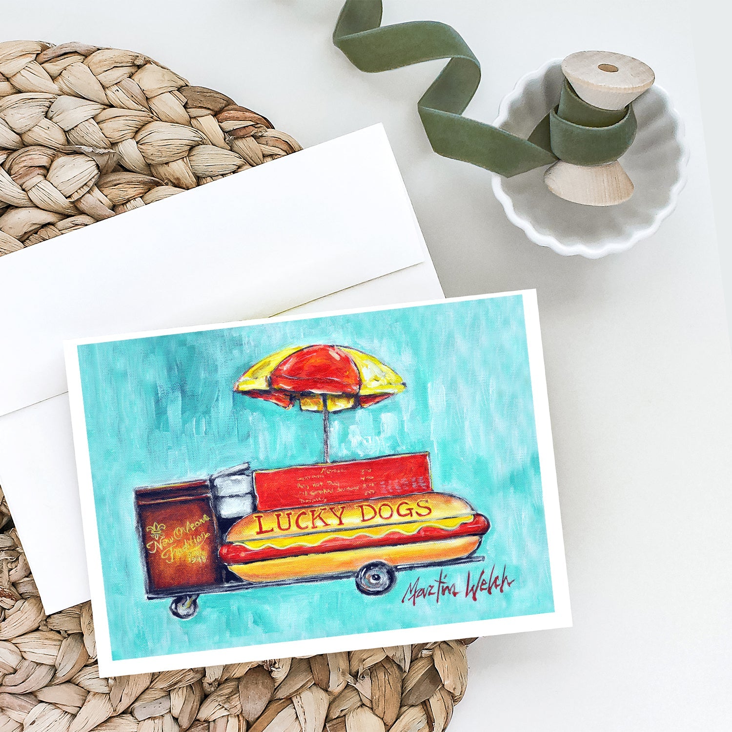 Lucky Dog for Me Greeting Cards Pack of 8 Blank Cards with Envelopes Whimsical A7 Size 5x7