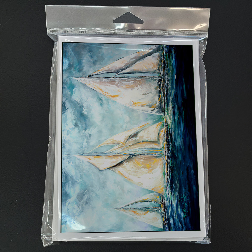 The Last Mile Sail boats Greeting Cards Pack of 8 Blank Cards with Envelopes Whimsical A7 Size 5x7