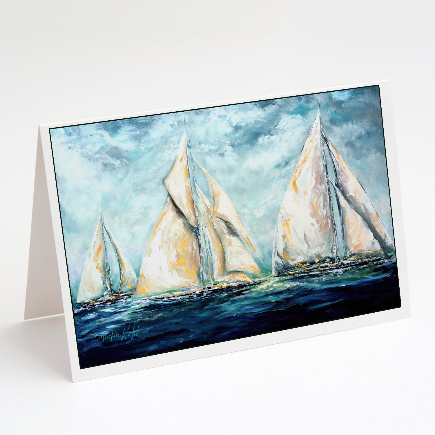 The Last Mile Sail boats Greeting Cards Pack of 8 Blank Cards with Envelopes Whimsical A7 Size 5x7