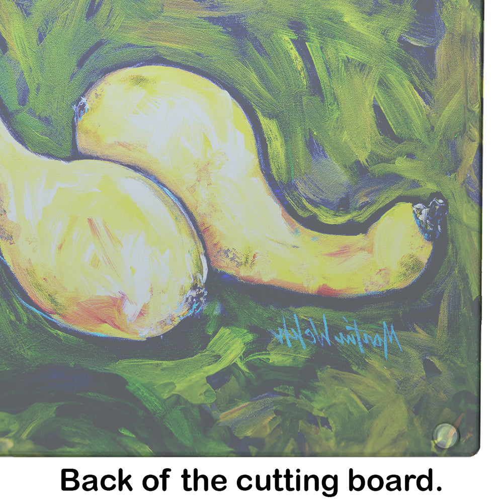 Three Crooks Squash Cutting Board Tempered Glass Kitchen Cutting Surface, Heat Resistant Chopping, Non-Slip Feet, Food Prep & Serving