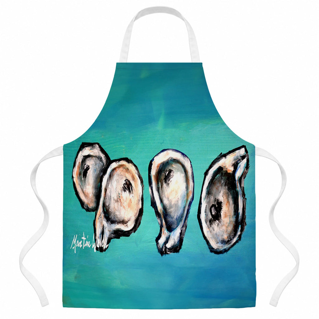 Four Oyster Shells on Board Apron Cooking Kitchen Server Baking Crafts Gardening for Adult Women Men, Unisex, Large, Multicolor