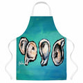 Four Oyster Shells on Board Apron Cooking Kitchen Server Baking Crafts Gardening for Adult Women Men, Unisex, Large, Multicolor