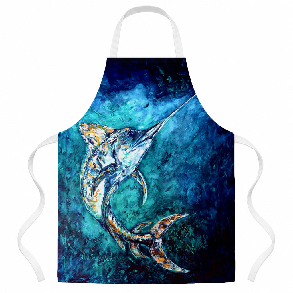 American Marlin Apron Cooking Kitchen Server Baking Crafts Gardening for Adult Women Men, Unisex, Large, Multicolor