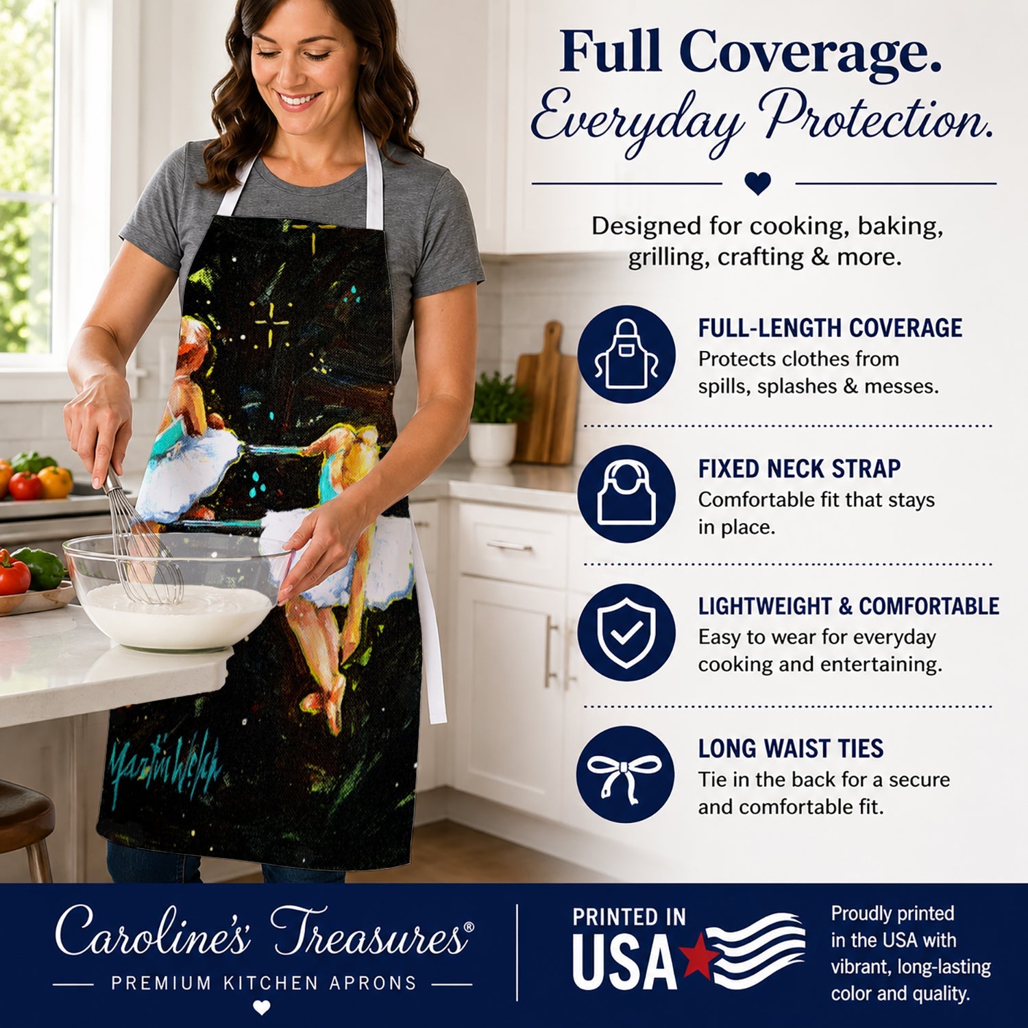 At Practice Ballet Apron Cooking Kitchen Server Baking Crafts Gardening for Adult Women Men, Unisex, Large, Multicolor