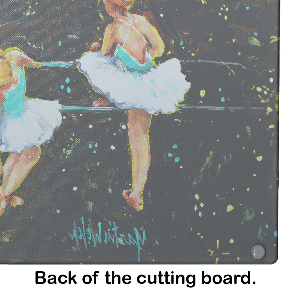 At Practice Ballet Cutting Board Tempered Glass Kitchen Cutting Surface, Heat Resistant Chopping, Non-Slip Feet, Food Prep & Serving