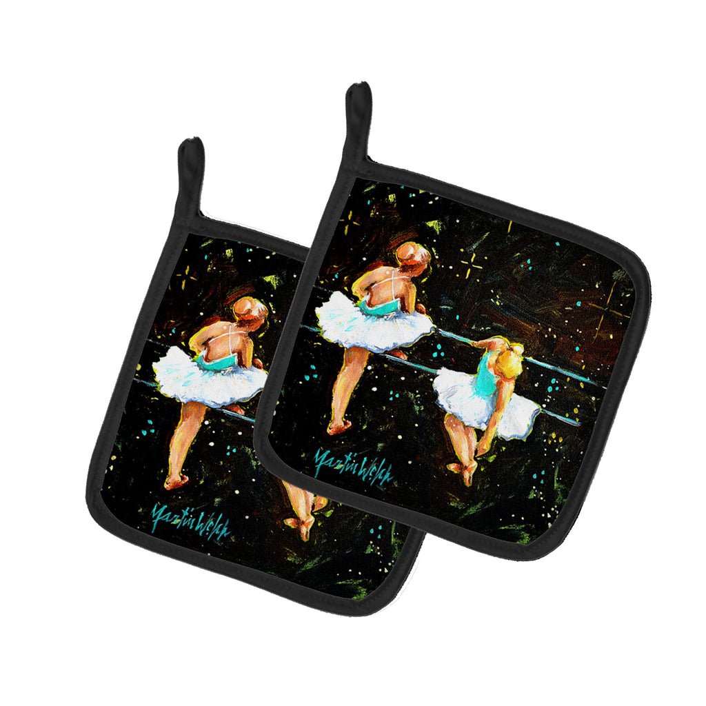 At Practice Ballet Pot Holder Set of 2 Heat Resistant Quilted Hot Pads 7.5 x 7.5 Inch, Insulated Kitchen Trivets for Cooking & Baking