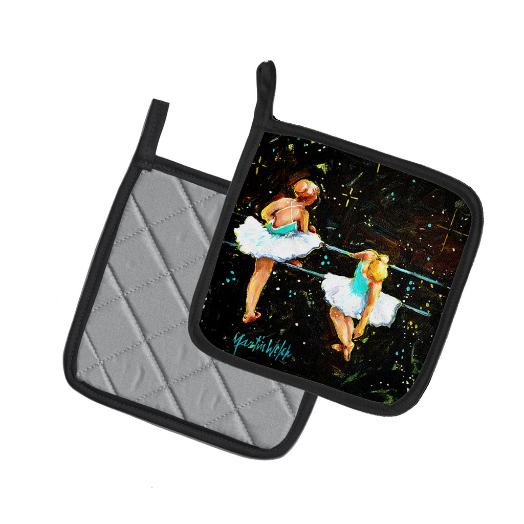 At Practice Ballet Pot Holder Set of 2 Heat Resistant Quilted Hot Pads 7.5 x 7.5 Inch, Insulated Kitchen Trivets for Cooking & Baking