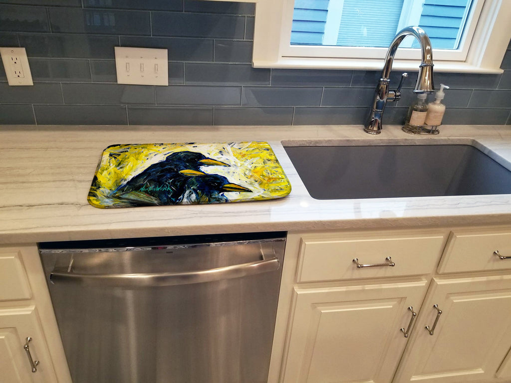Baked In A Pie Crows Dish Drying Mat Absorbent Dish Drying Mat Pad for Kitchen Counter Dish Drainer Mat for Countertop, 14 x 21", Multicolor