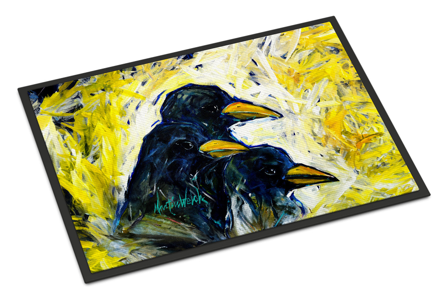 Baked In A Pie Crows Doormat Indoor Outdoor 24H X 36W Front Door Mat Rugs for Entryway, Non Slip Washable Low Pile,