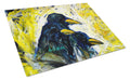 Baked In A Pie Crows Cutting Board Tempered Glass Kitchen Cutting Surface, Heat Resistant Chopping, Non-Slip Feet, Food Prep & Serving