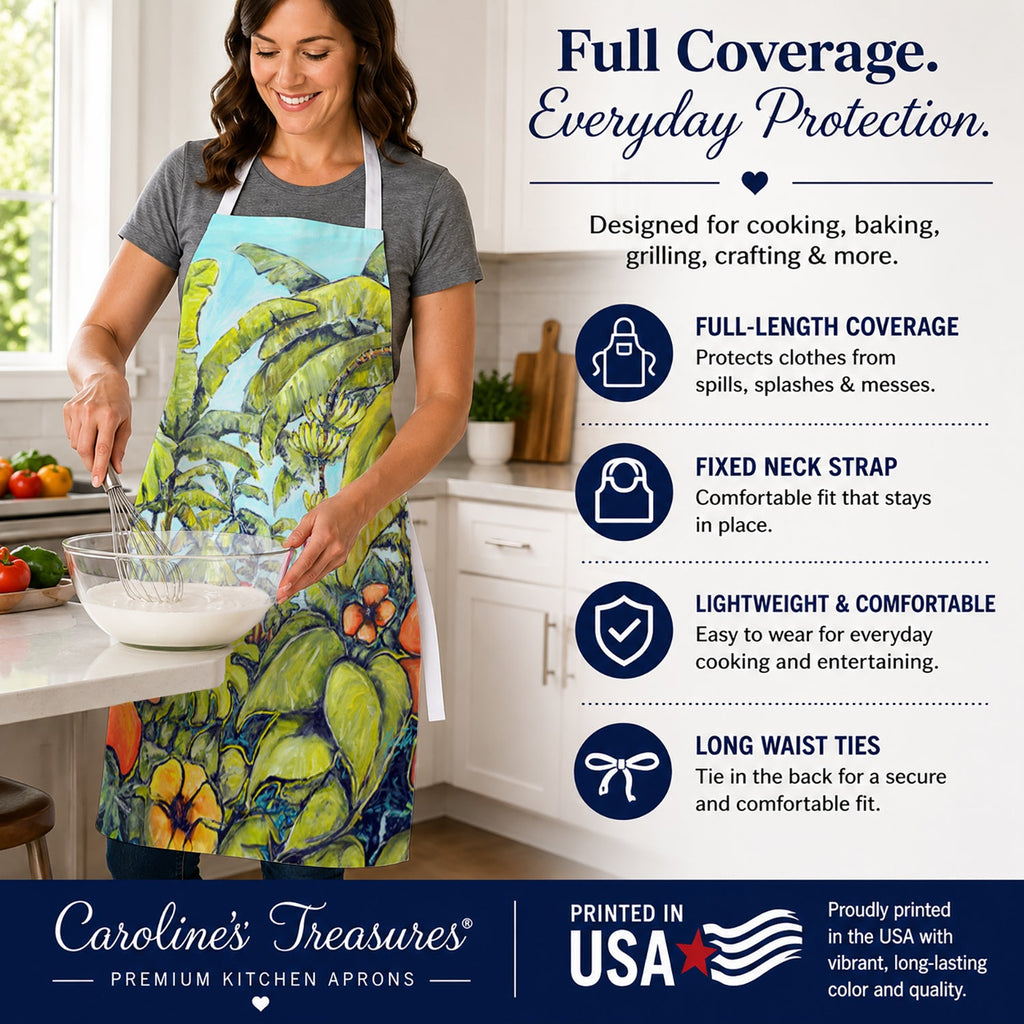 Banana Cabana Apron Cooking Kitchen Server Baking Crafts Gardening for Adult Women Men, Unisex, Large, Multicolor