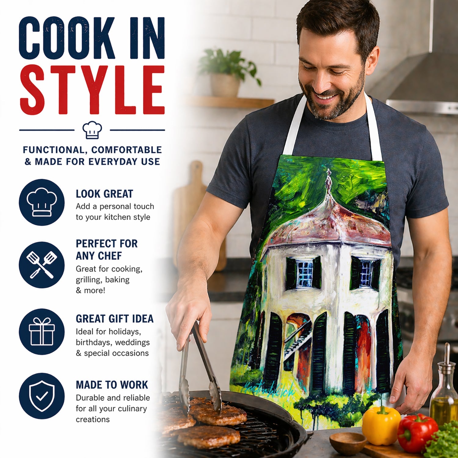 Batchelors Pad Garsoniere Apron Cooking Kitchen Server Baking Crafts Gardening for Adult Women Men, Unisex, Large, Multicolor