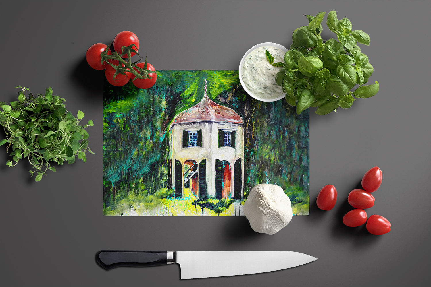 Batchelors Pad Garsoniere Cutting Board Tempered Glass Kitchen Cutting Surface, Heat Resistant Chopping, Non-Slip Feet, Food Prep & Serving