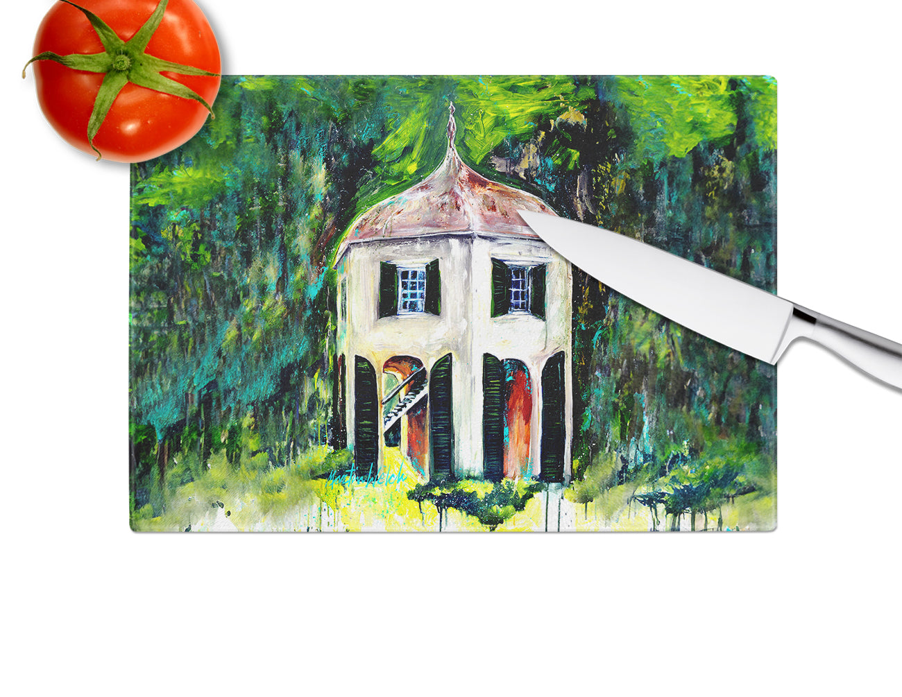 Batchelors Pad Garsoniere Cutting Board Tempered Glass Kitchen Cutting Surface, Heat Resistant Chopping, Non-Slip Feet, Food Prep & Serving