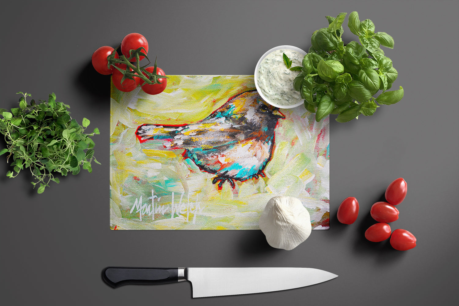 Be Winkin Cutting Board Tempered Glass Kitchen Cutting Surface, Heat Resistant Chopping, Non-Slip Feet, Food Prep & Serving