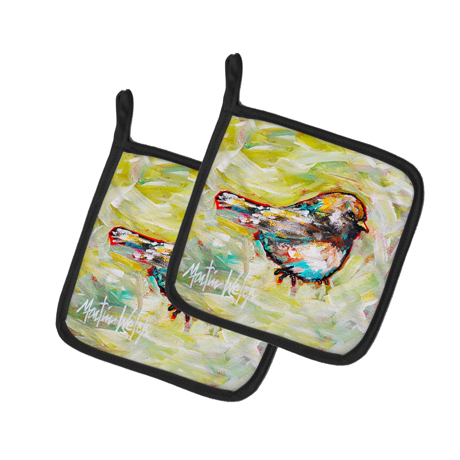 Be Winkin Pot Holder Set of 2 Heat Resistant Quilted Hot Pads 7.5 x 7.5 Inch, Insulated Kitchen Trivets for Cooking & Baking