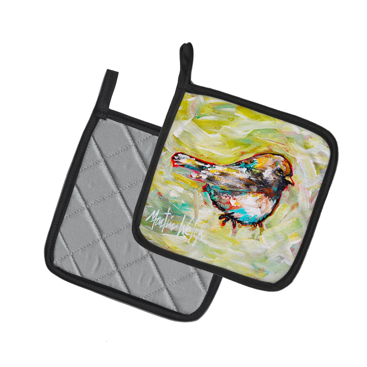 Be Winkin Pot Holder Set of 2 Heat Resistant Quilted Hot Pads 7.5 x 7.5 Inch, Insulated Kitchen Trivets for Cooking & Baking