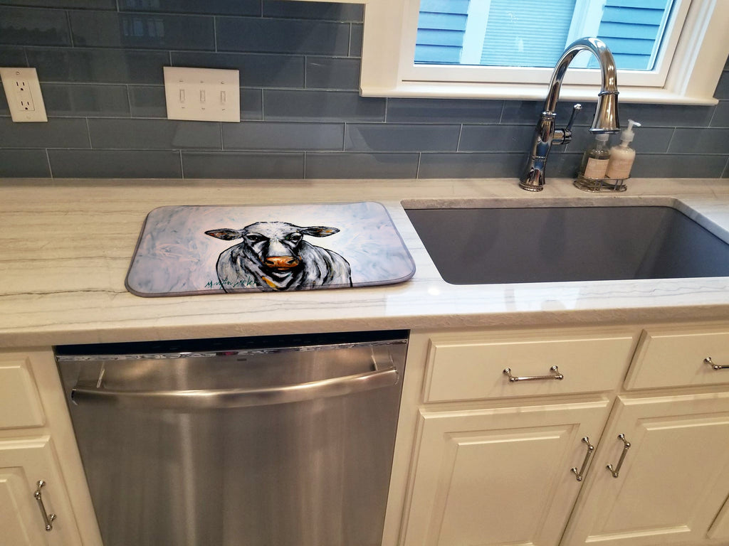 Bessie the Cow Dish Drying Mat Absorbent Dish Drying Mat Pad for Kitchen Counter Dish Drainer Mat for Countertop, 14 x 21", Multicolor