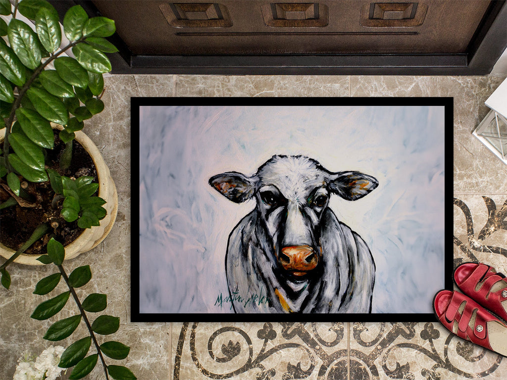 Bessie the Cow Doormat Indoor Outdoor 24H X 36W Front Door Mat Rugs for Entryway, Non Slip Washable Low Pile,