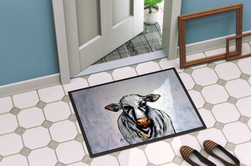 Bessie the Cow Doormat Indoor Outdoor 24H X 36W Front Door Mat Rugs for Entryway, Non Slip Washable Low Pile,