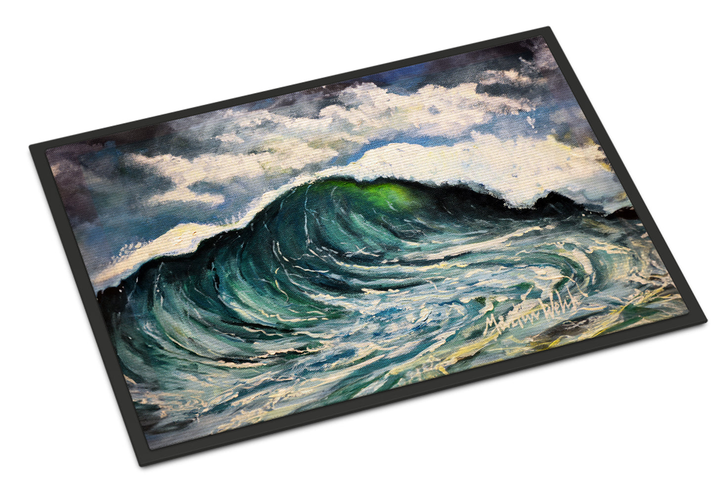 Big Blue Wave Doormat Indoor Outdoor 24H X 36W Front Door Mat Rugs for Entryway, Non Slip Washable Low Pile,
