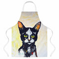 Big Kitty Cat Apron Cooking Kitchen Server Baking Crafts Gardening for Adult Women Men, Unisex, Large, Multicolor