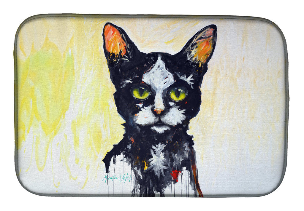 Big Kitty Cat Dish Drying Mat Absorbent Dish Drying Mat Pad for Kitchen Counter Dish Drainer Mat for Countertop, 14 x 21", Multicolor