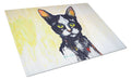 Big Kitty Cat Cutting Board Tempered Glass Kitchen Cutting Surface, Heat Resistant Chopping, Non-Slip Feet, Food Prep & Serving