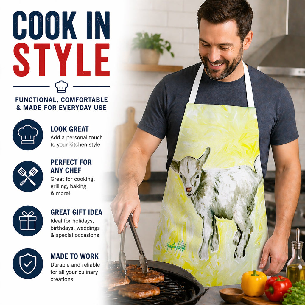 Billy The Kid Goat Apron Cooking Kitchen Server Baking Crafts Gardening for Adult Women Men, Unisex, Large, Multicolor