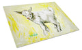 Billy The Kid Goat Cutting Board Tempered Glass Kitchen Cutting Surface, Heat Resistant Chopping, Non-Slip Feet, Food Prep & Serving