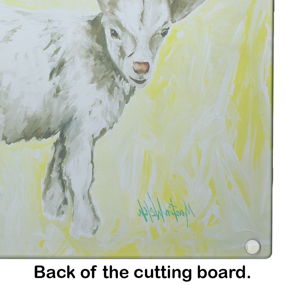 Billy The Kid Goat Cutting Board Tempered Glass Kitchen Cutting Surface, Heat Resistant Chopping, Non-Slip Feet, Food Prep & Serving