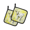 Billy The Kid Goat Pot Holder Set of 2 Heat Resistant Quilted Hot Pads 7.5 x 7.5 Inch, Insulated Kitchen Trivets for Cooking & Baking