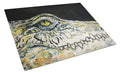 Bite Me Alligator Cutting Board Tempered Glass Kitchen Cutting Surface, Heat Resistant Chopping, Non-Slip Feet, Food Prep & Serving