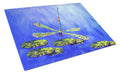 Blue Dragonfly Cutting Board Tempered Glass Kitchen Cutting Surface, Heat Resistant Chopping, Non-Slip Feet, Food Prep & Serving