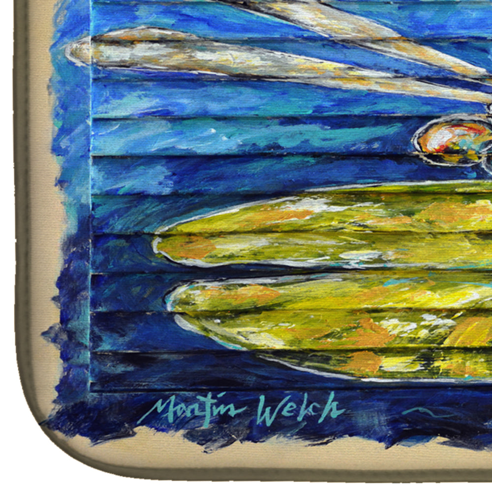Blue Eyed Dragonfly Dish Drying Mat Absorbent Dish Drying Mat Pad for Kitchen Counter Dish Drainer Mat for Countertop, 14 x 21", Multicolor