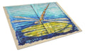 Blue Eyed Dragonfly Cutting Board Tempered Glass Kitchen Cutting Surface, Heat Resistant Chopping, Non-Slip Feet, Food Prep & Serving