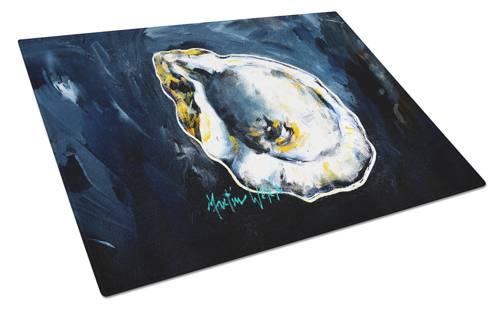Blue Star Oyster Cutting Board Tempered Glass Kitchen Cutting Surface, Heat Resistant Chopping, Non-Slip Feet, Food Prep & Serving