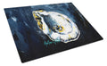 Blue Star Oyster Cutting Board Tempered Glass Kitchen Cutting Surface, Heat Resistant Chopping, Non-Slip Feet, Food Prep & Serving