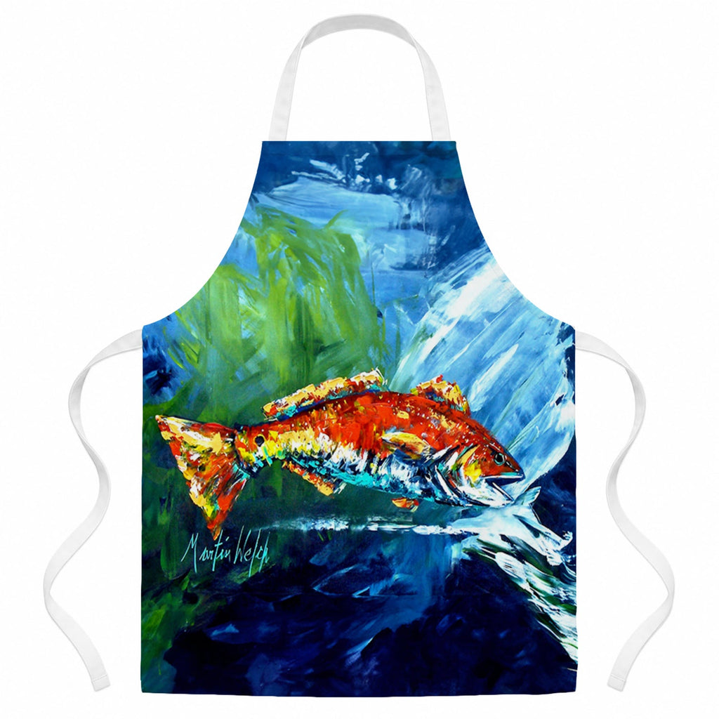 Break Through Red Fish Apron Cooking Kitchen Server Baking Crafts Gardening for Adult Women Men, Unisex, Large, Multicolor