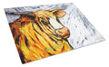 Bully Cutting Board Tempered Glass Kitchen Cutting Surface, Heat Resistant Chopping, Non-Slip Feet, Food Prep & Serving