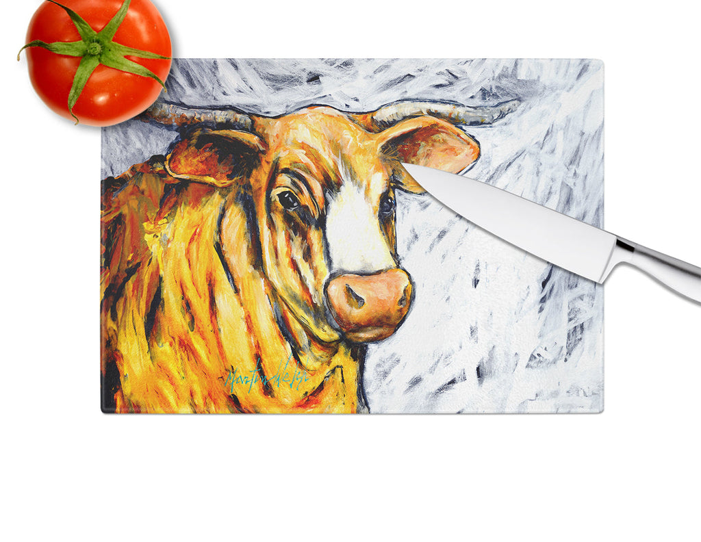 Bully Cutting Board Tempered Glass Kitchen Cutting Surface, Heat Resistant Chopping, Non-Slip Feet, Food Prep & Serving
