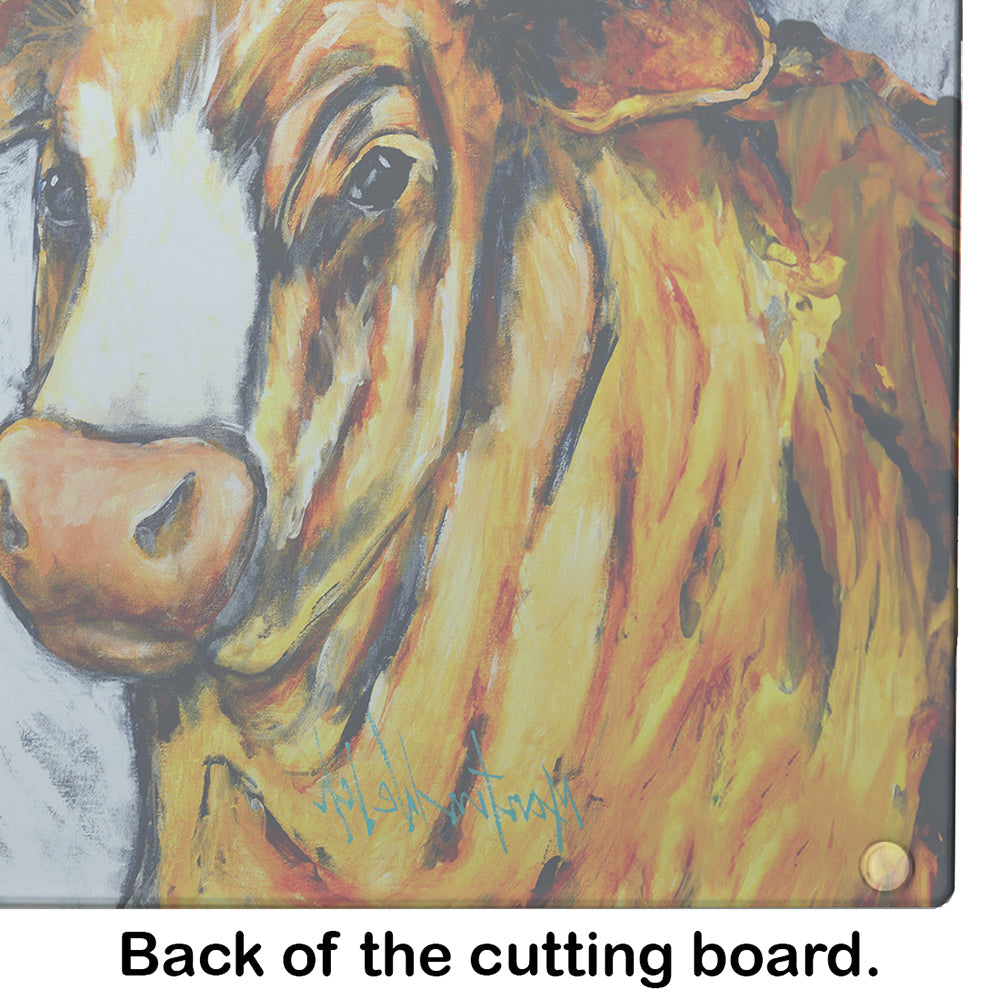 Bully Cutting Board Tempered Glass Kitchen Cutting Surface, Heat Resistant Chopping, Non-Slip Feet, Food Prep & Serving