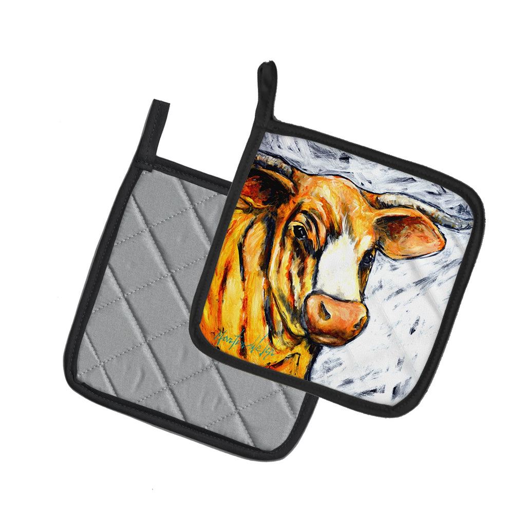 Bully Pot Holder Set of 2 Heat Resistant Quilted Hot Pads 7.5 x 7.5 Inch, Insulated Kitchen Trivets for Cooking & Baking