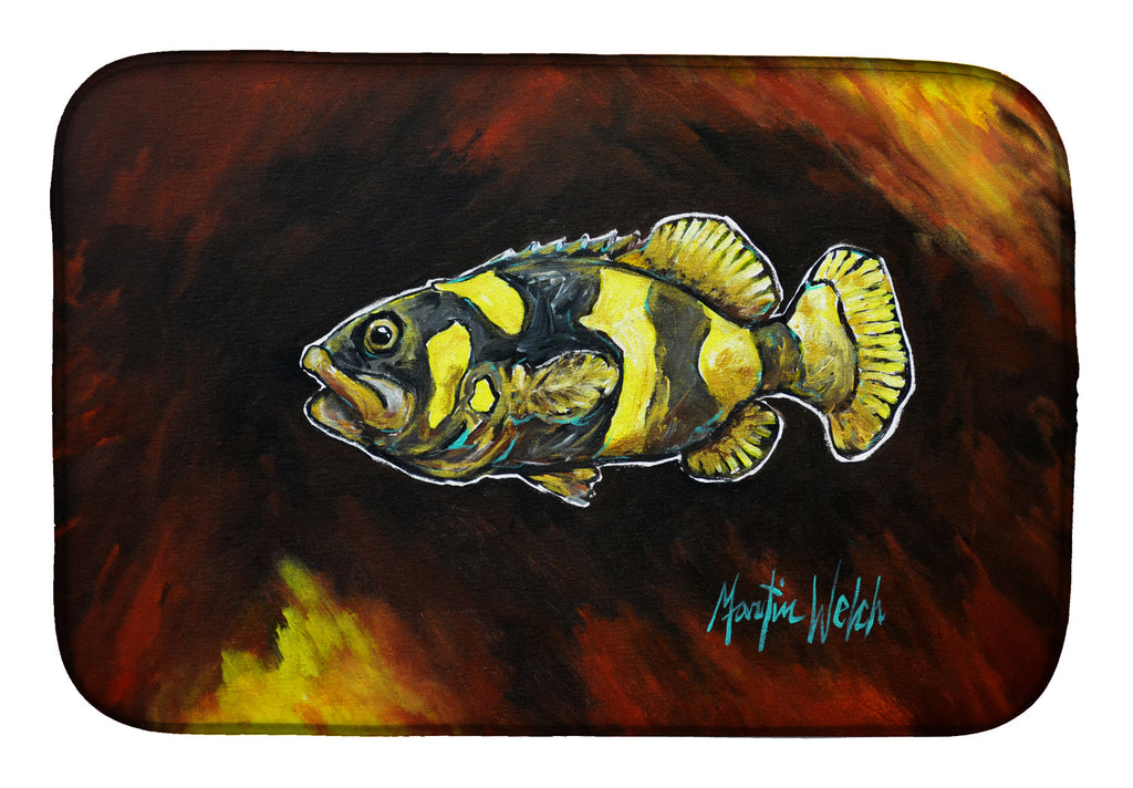 Bumblebee Fish Dish Drying Mat Absorbent Dish Drying Mat Pad for Kitchen Counter Dish Drainer Mat for Countertop, 14 x 21", Multicolor