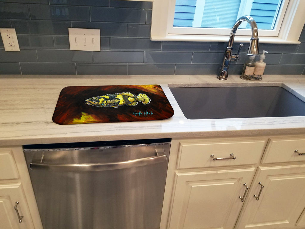 Bumblebee Fish Dish Drying Mat Absorbent Dish Drying Mat Pad for Kitchen Counter Dish Drainer Mat for Countertop, 14 x 21", Multicolor