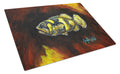 Bumblebee Fish Cutting Board Tempered Glass Kitchen Cutting Surface, Heat Resistant Chopping, Non-Slip Feet, Food Prep & Serving